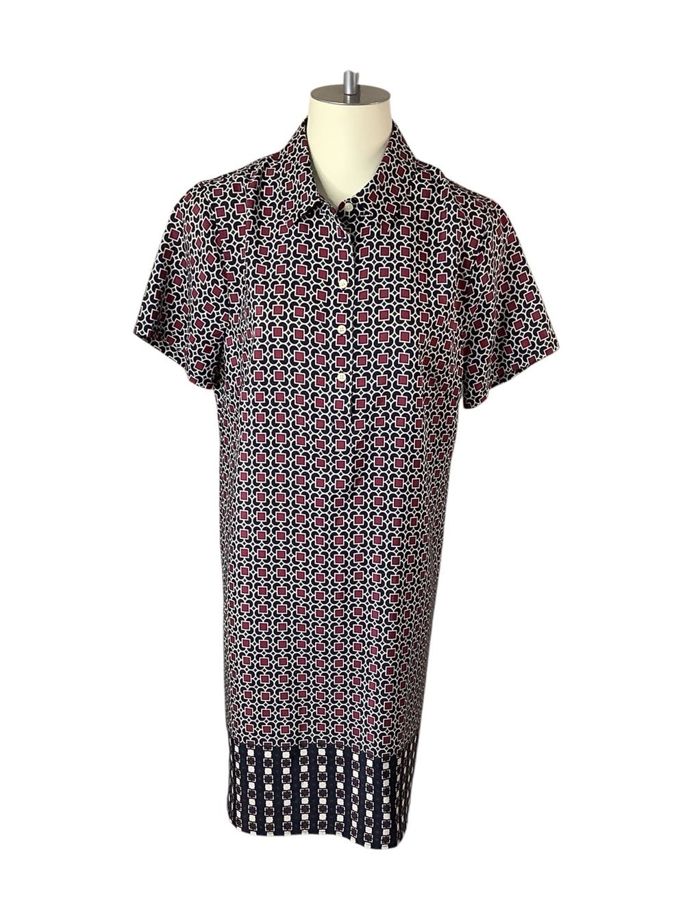 J.Crew Short-Sleeve Geometric Shirt Dress Size 12